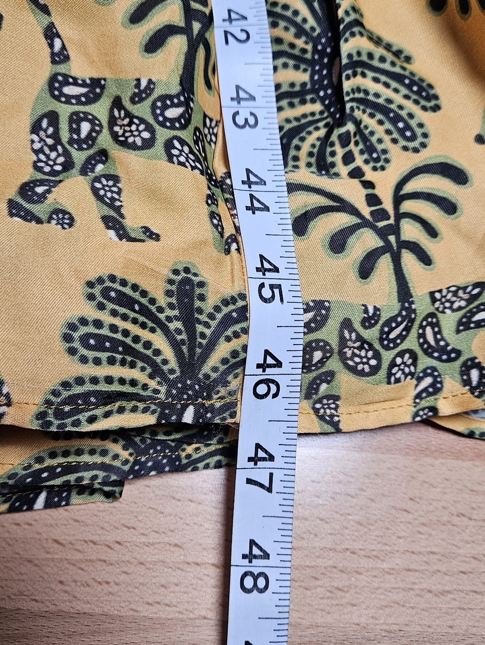 Anthropologie Farm Rio Satin Halter Dress Size XS Petite Gold Animal Floral - Picture 8 of 9